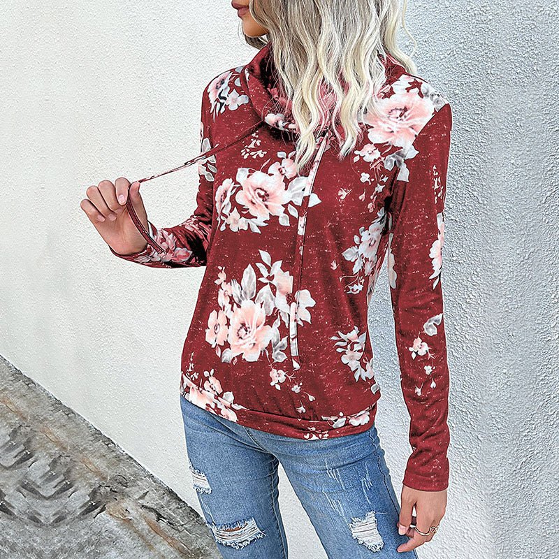 New Ladies Long Sleeve Floral Print Sweatshirt - Outerwear
